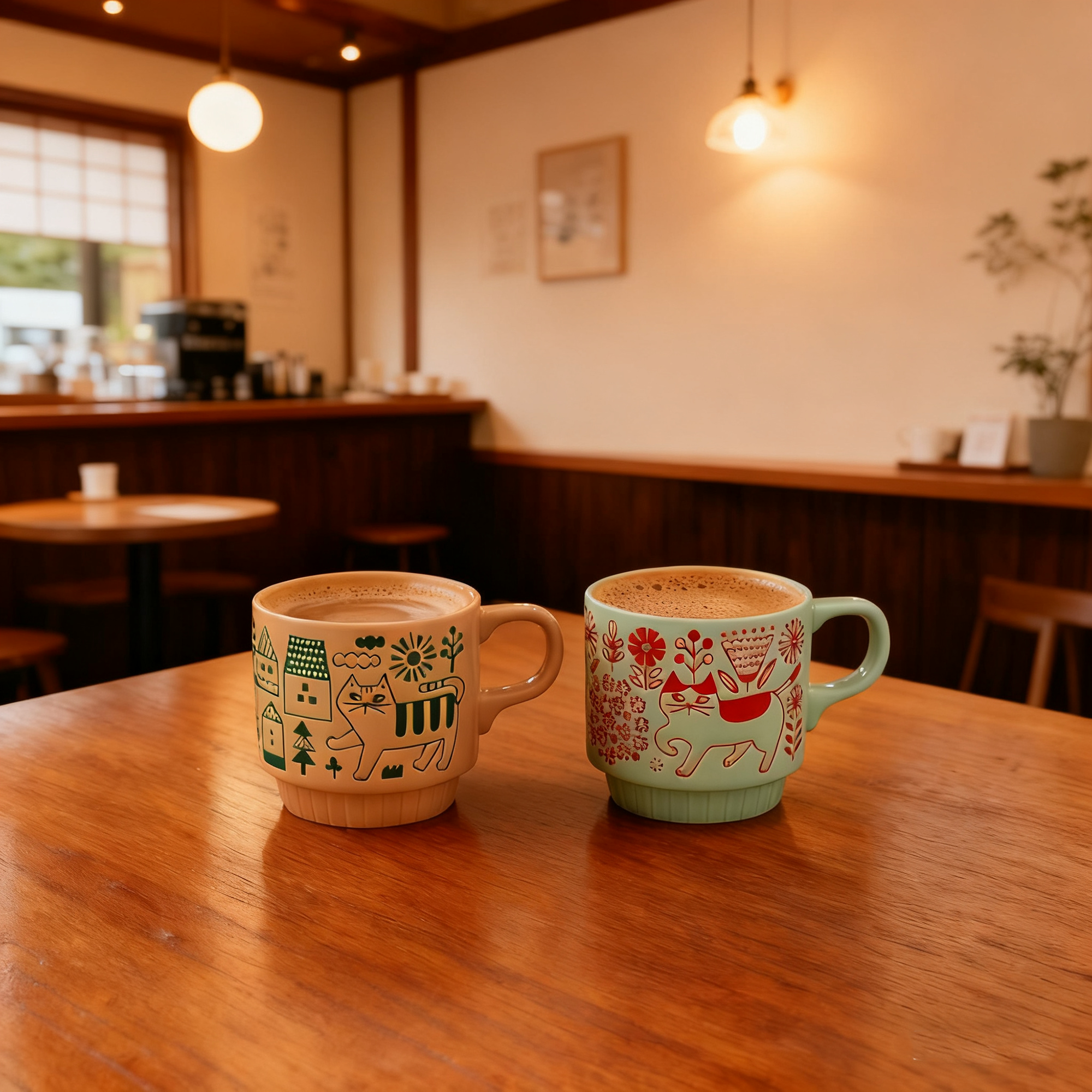 MinoCraft - Vendita all'ingrosso Tazza - Tazza Decole in ceramica con motivi di gatti in passeggiata5