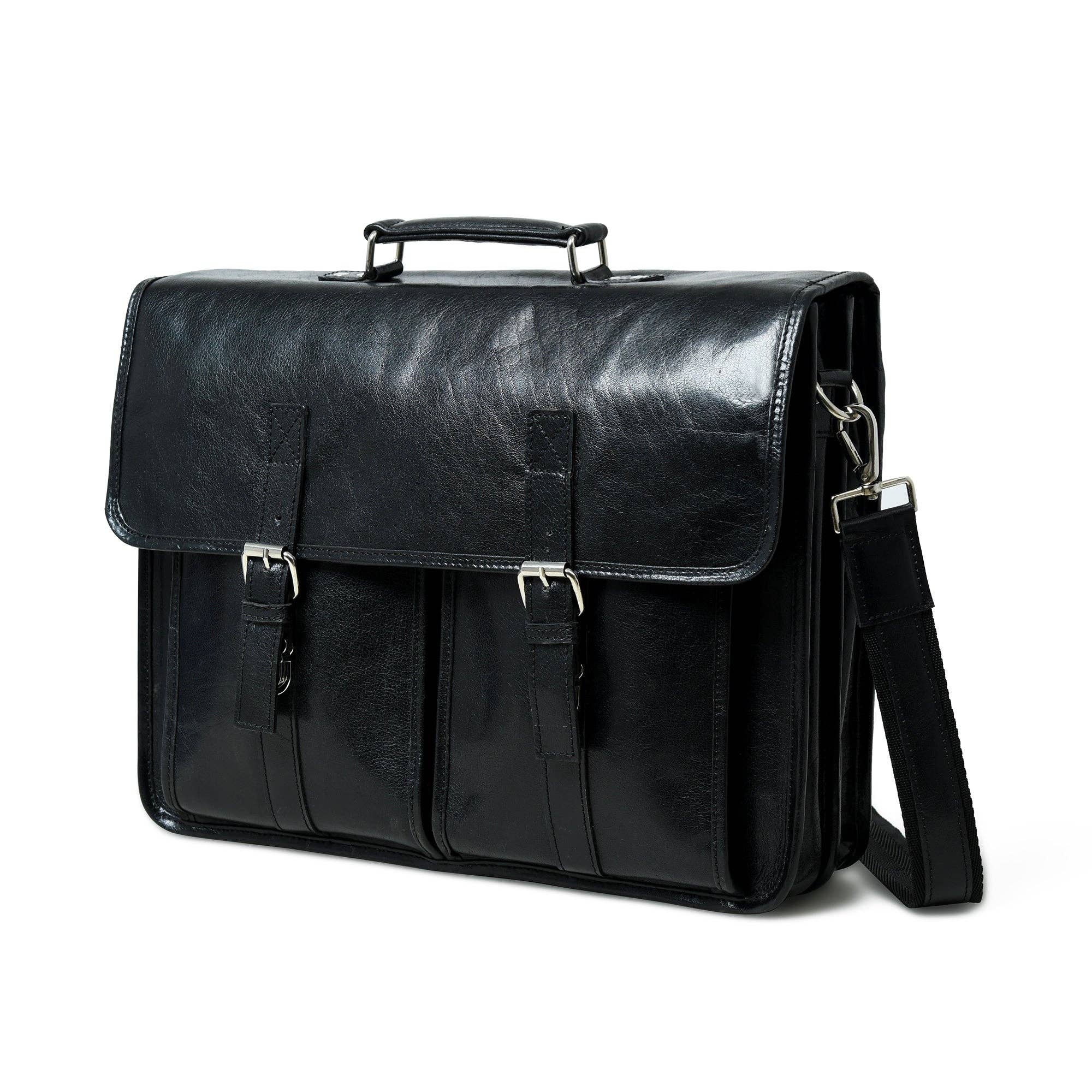 Classy Leather Bags – wholesale Briefcase – Unisex – The Architect Black Executive1