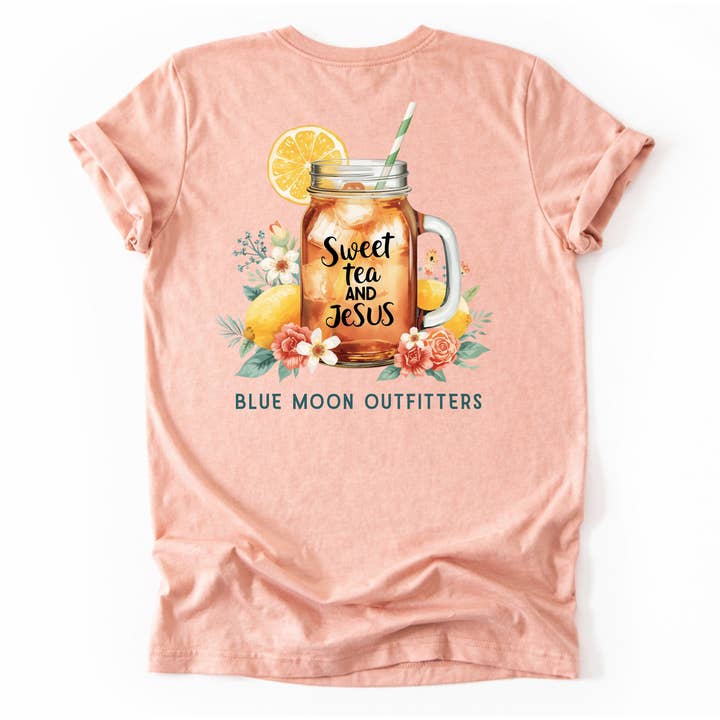 Sweet Tea & Jesus- Women's Printed Religious Lifestyle Shirt for wholesale by Blue Moon Outfitters