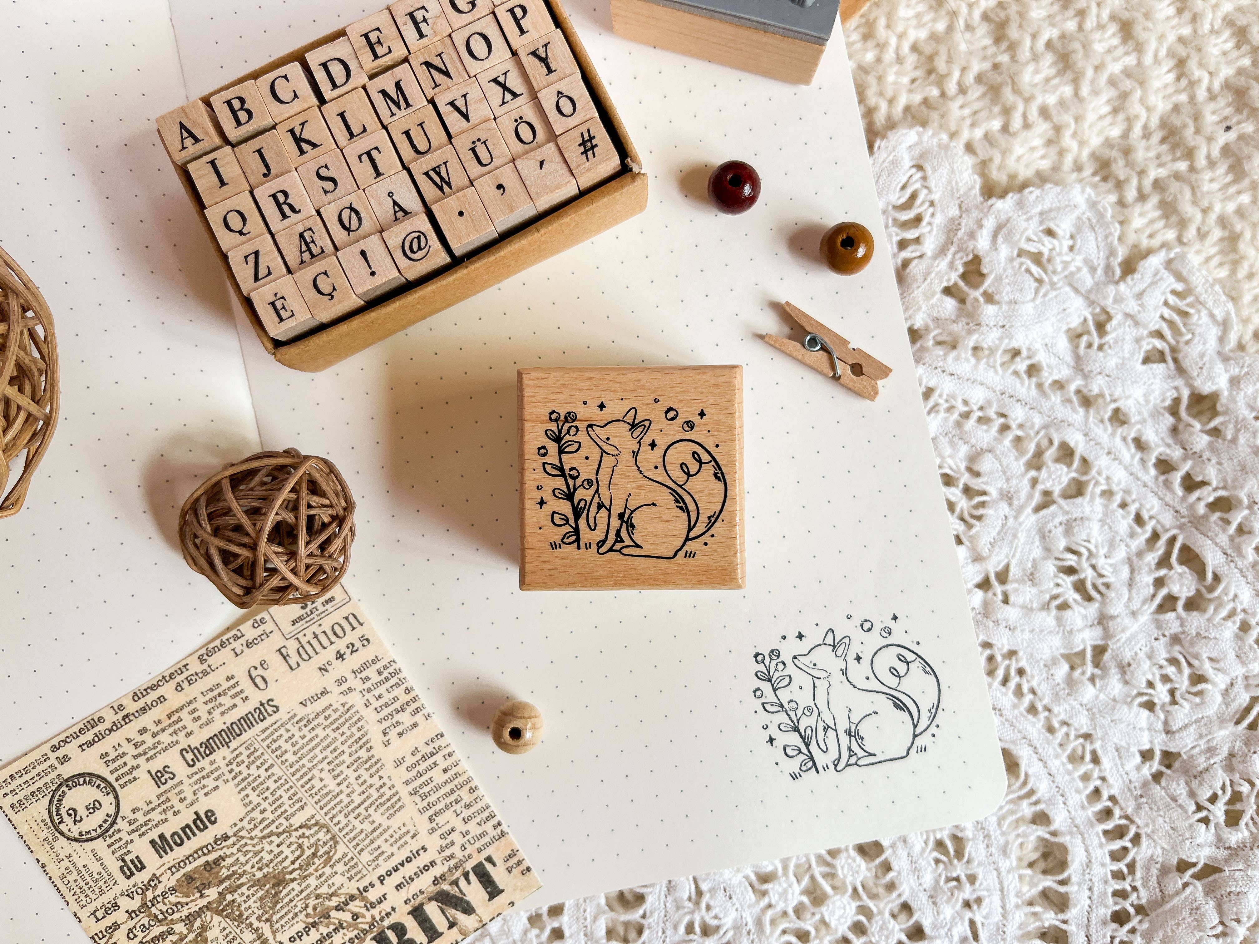 annalunakdraws - Wholesale Rubber/Decorative Stamp - Holzstempel - Fuchs & Blaubeere1