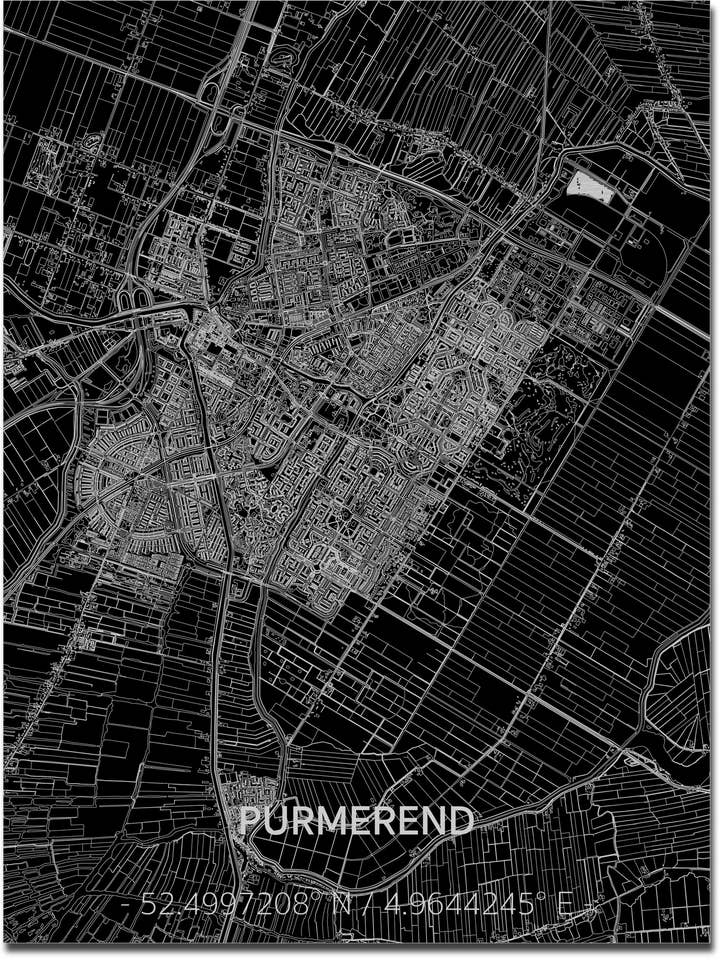 Citymap Purmerend | Aluminum wall decoration for wholesale by Brandthout.