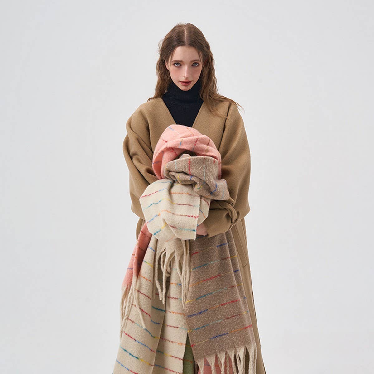 ACCITY - Wholesale Scarf - Women's - Gradient Soft Striped Scarf for Winter_CWASC232210