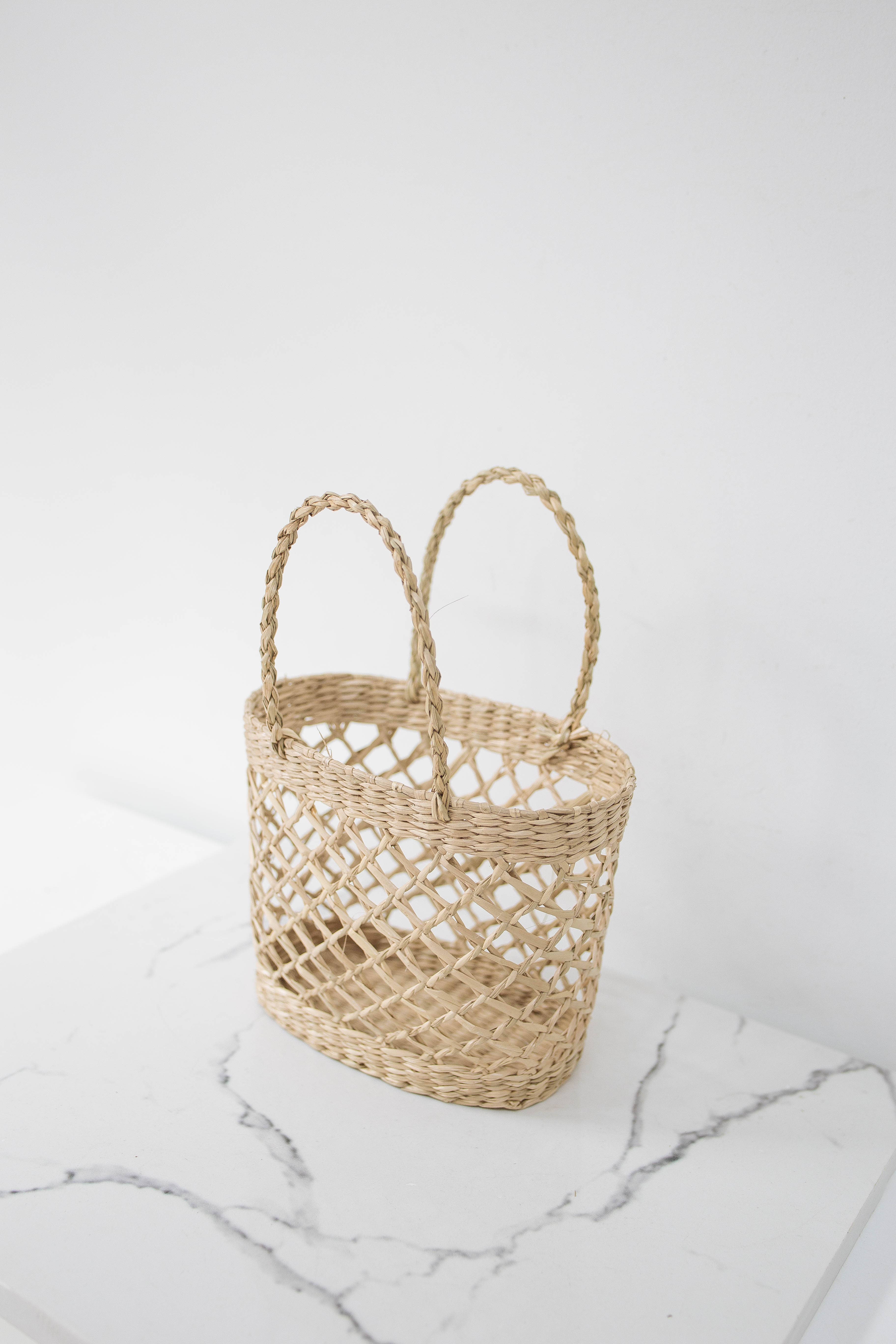 Tonkin Handicraft - Wholesale Mand - Kleine mand met handvat van zeegras7