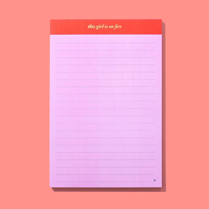 Grand Bloc-notes - "Cette fille est en feu" - 75 Feuilles pour la vente par Taylor Elliott Designs