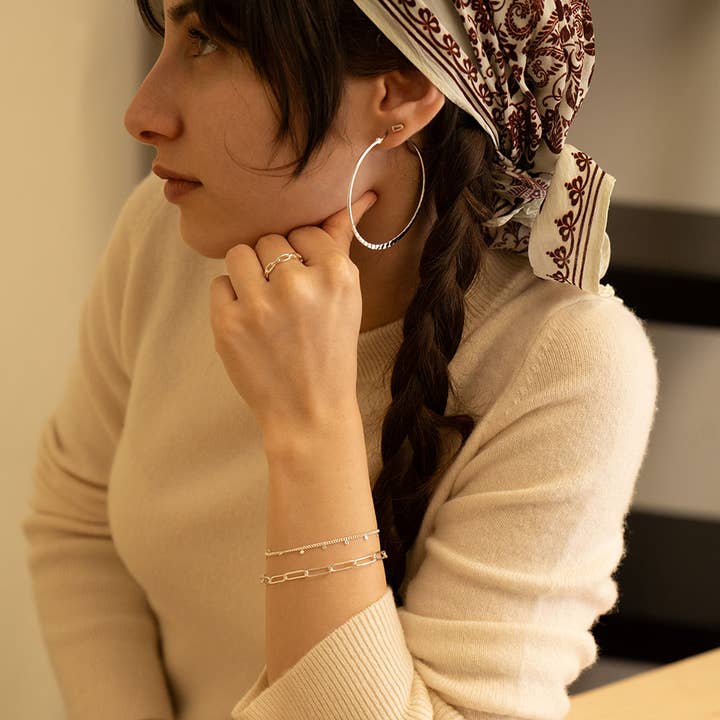 Amano Studio - Wholesale Hoop Earrings - 2" Hammered Hoop Earrings2