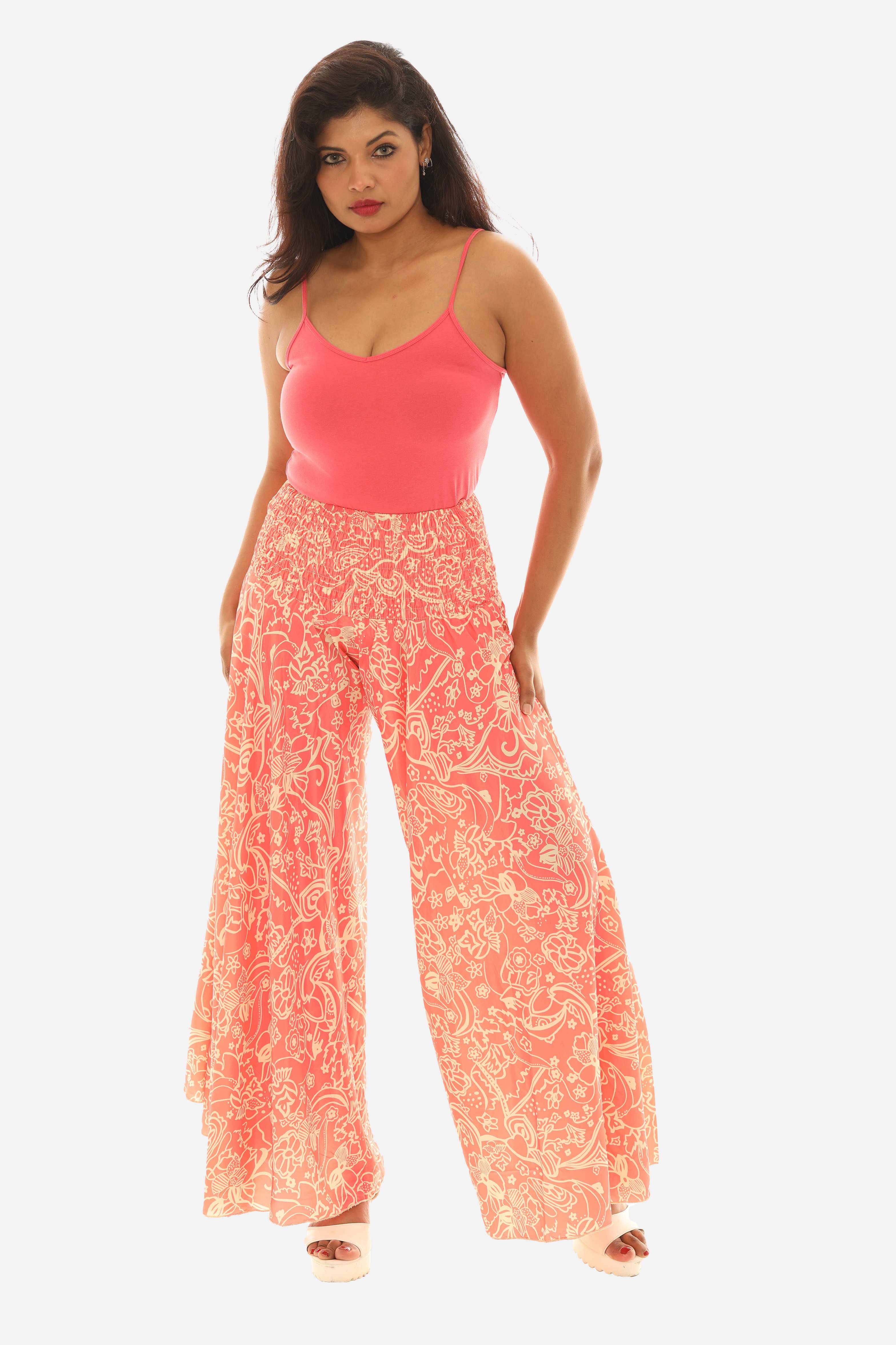 Shoreline Wear. INC - Wholesale Pants - Women's - Women's Boho Floral Print Wide Leg Palazzo Pants6