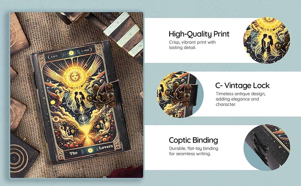 Tuzech Leather – wholesale Journal och dagbok – TUZECH läderklätt anteckningsbok med grimoirestil och ojämna kanter för män och kvinnor106