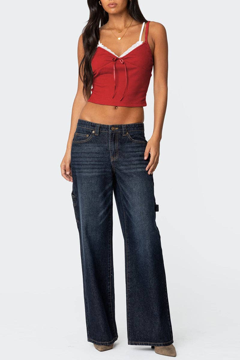 Mccolin - Wholesale Camisole - Women's - Lace-Trim Bow Accent Camisole3