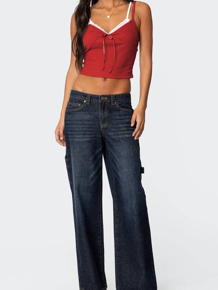 Mccolin - Wholesale Camisole - Women's - Lace-Trim Bow Accent Camisole3