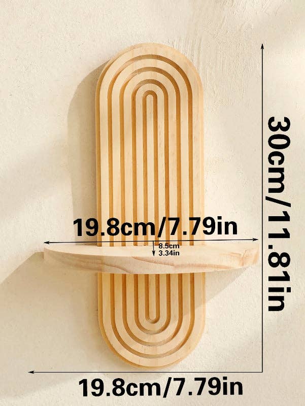 Kiyo Home - Wholesale Muurplank - Geometrische Houten Wandplank | Zwevende Wandplank0