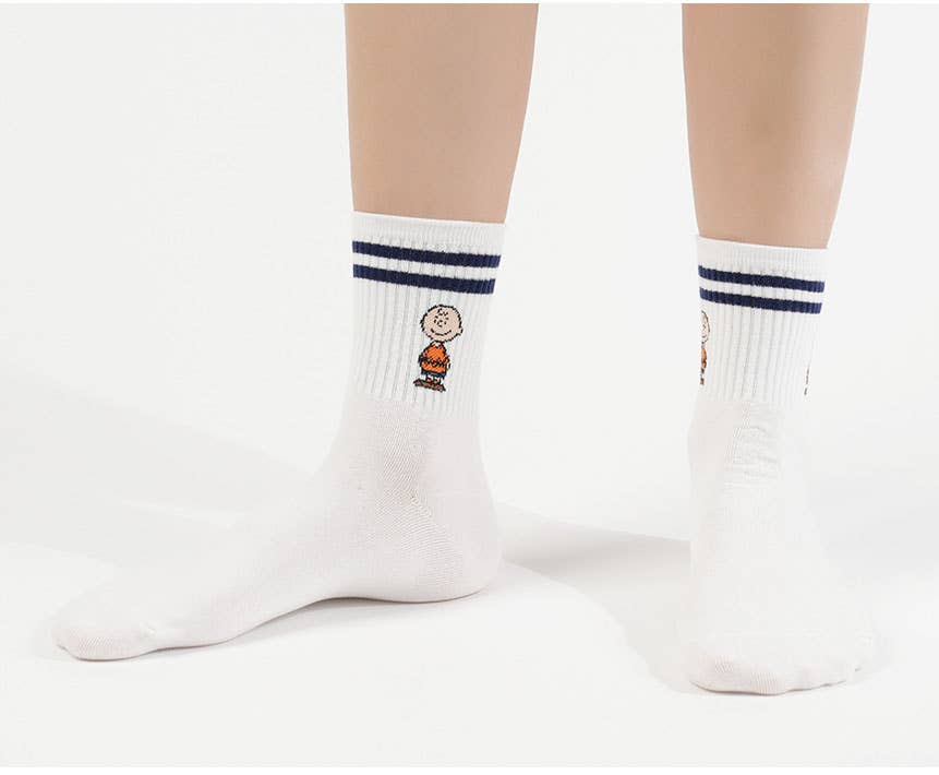 K-Wonderland – Großhandel Socken - Unisex – Peanuts Snoopy & Charlie Brown tägliche Sportknöchelsocken8