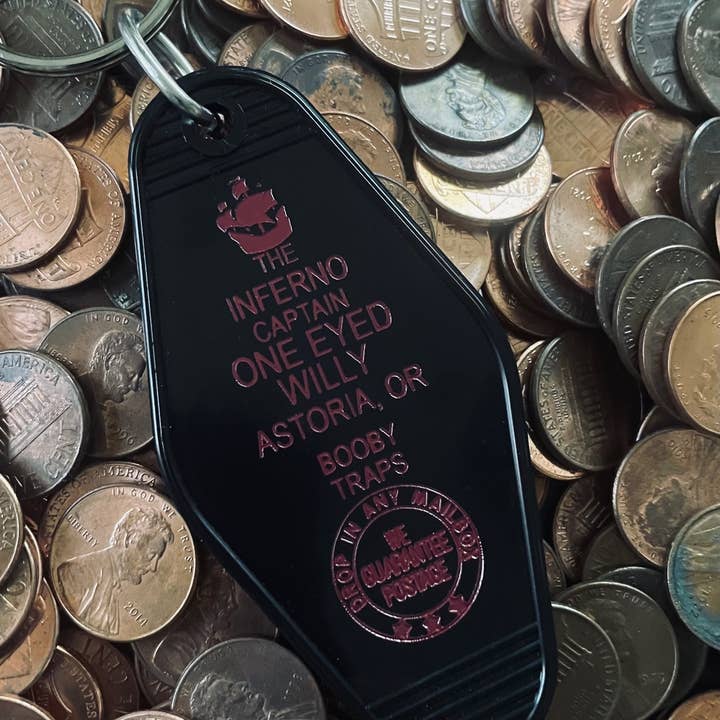 Motel Key Fob - Inferno, Enögd Willy (Goonies) för wholesale av The 3 Sisters Design Co.