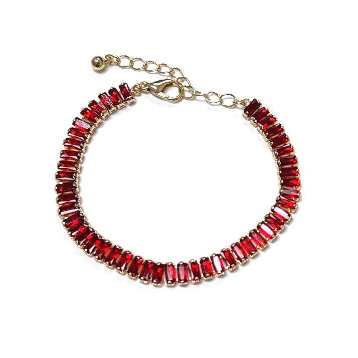 StarryNYC - Venta al por mayor Pulseras de cadenas y eslabones - Pulsera de eslabones con cristales de zirconia cúbica baguette5