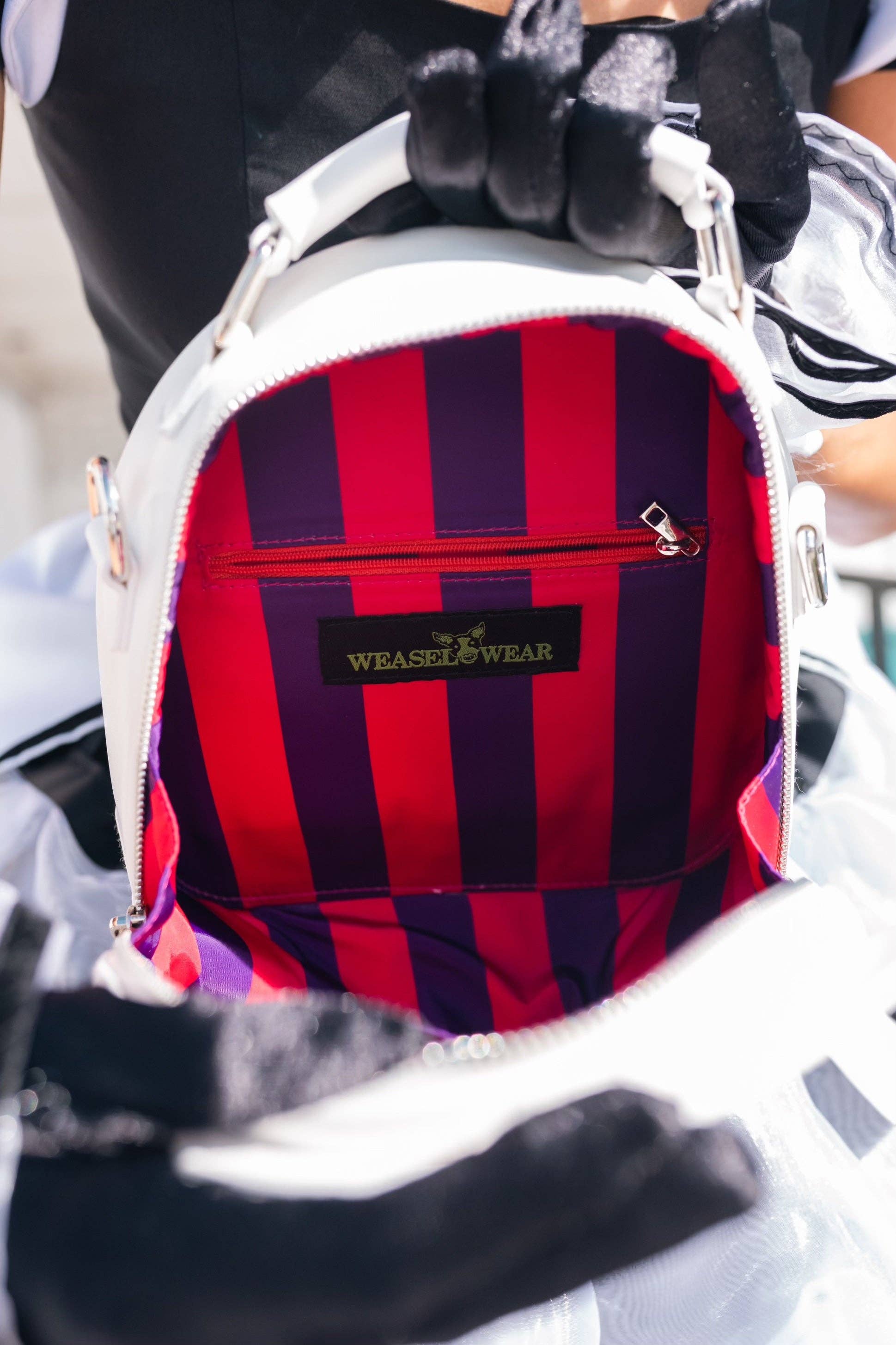 Weasel Wear - Wholesale Crossbody Bag - Women's - Circus Cookie Ghost Convertible Bag - White Vegan Leather Ghost Purse with Rainbow Sprinkles (Spooky Nostalgia Edition)4