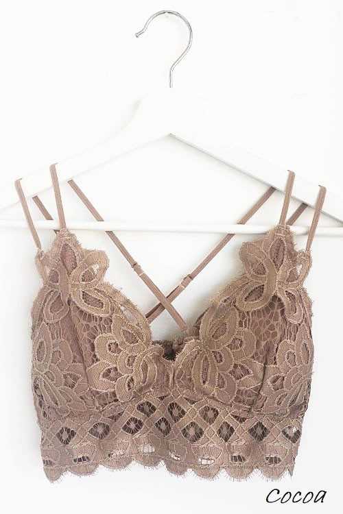 Vanilla Monkey – wholesale Bralette - Dam – Plus size spets-bralette med vågformad kant och justerbara axelband6