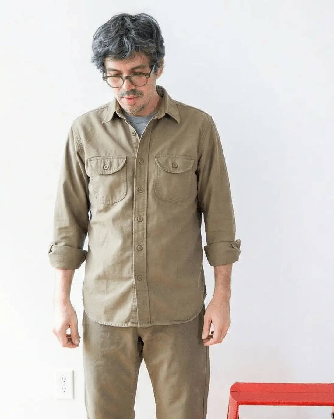 Grown and Sewn - Wholesale Button Down Shirt - Men's - Walsh Work Shirt - 8 oz. Brushed Canvas - Khaki1