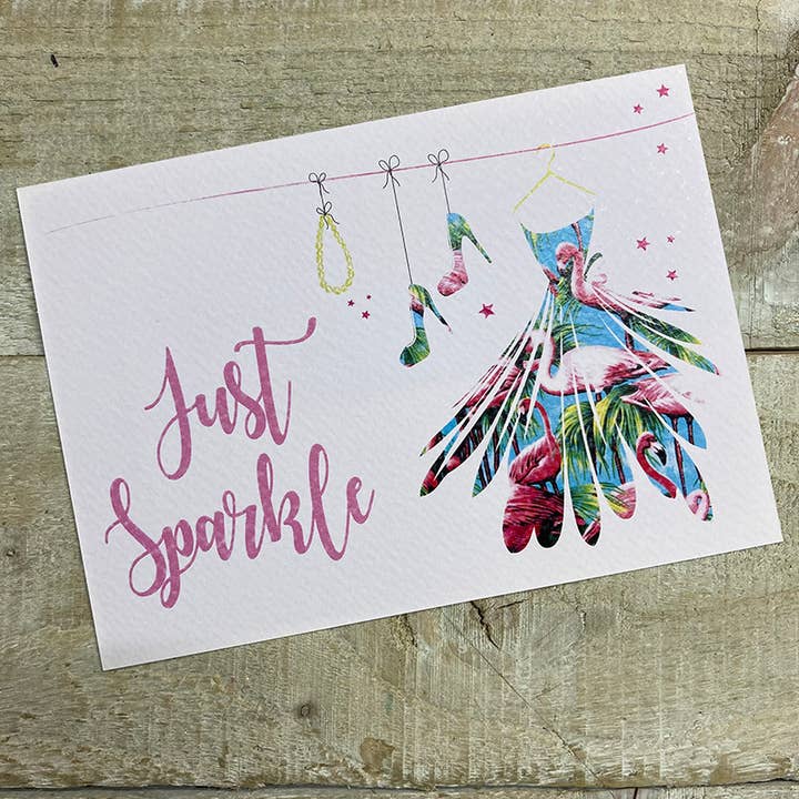 Cartoline - Fenicottero Scintillante (Pc14) per la vendita all'ingrosso da parte di White Cotton Cards