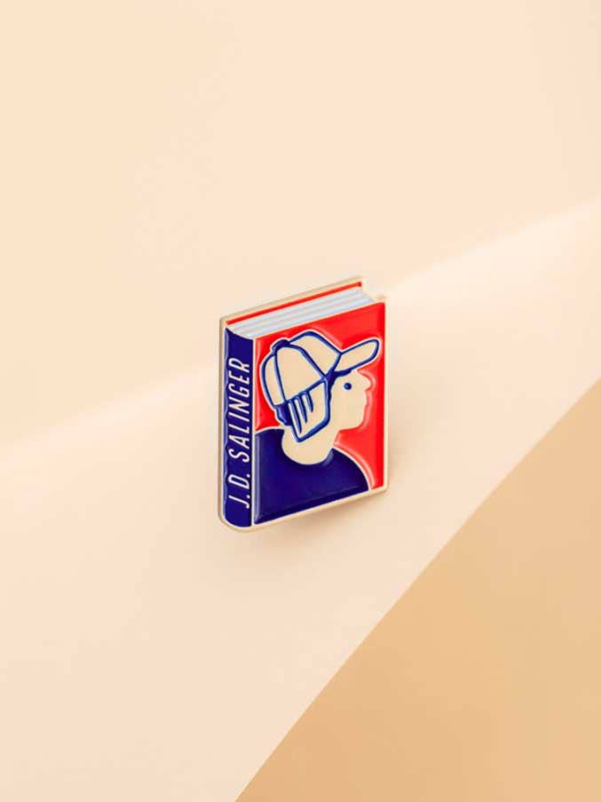 J.D. Salinger Enamel Pin for Bookshops for wholesale by Judy Kaufmann