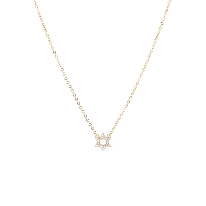 gold plated mini cz star of david necklace for wholesale by Marlyn Schiff