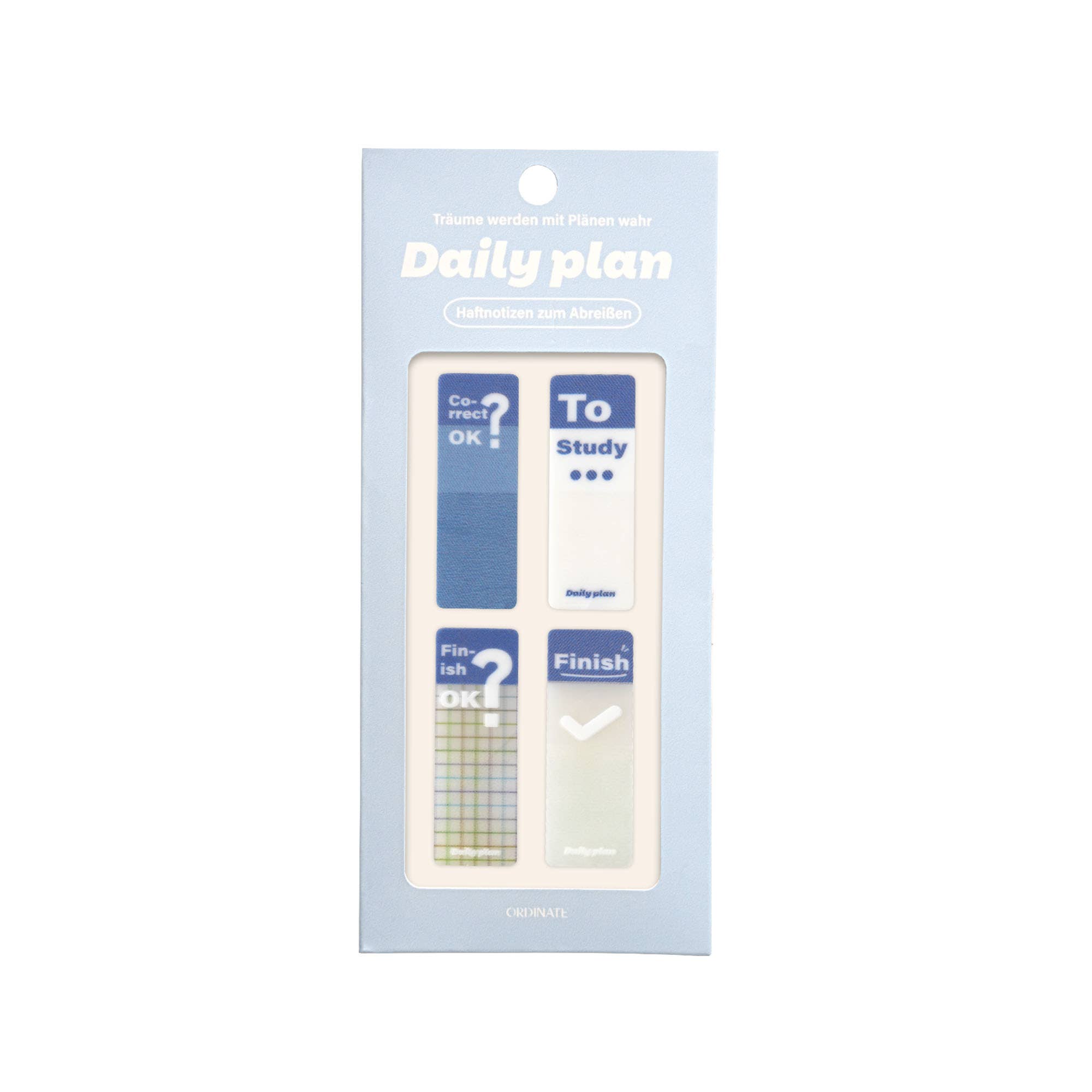 Ordinate - Wholesale Sticky Notes - Daily Plan Blue | Tearable Index Tabs | sticky notes