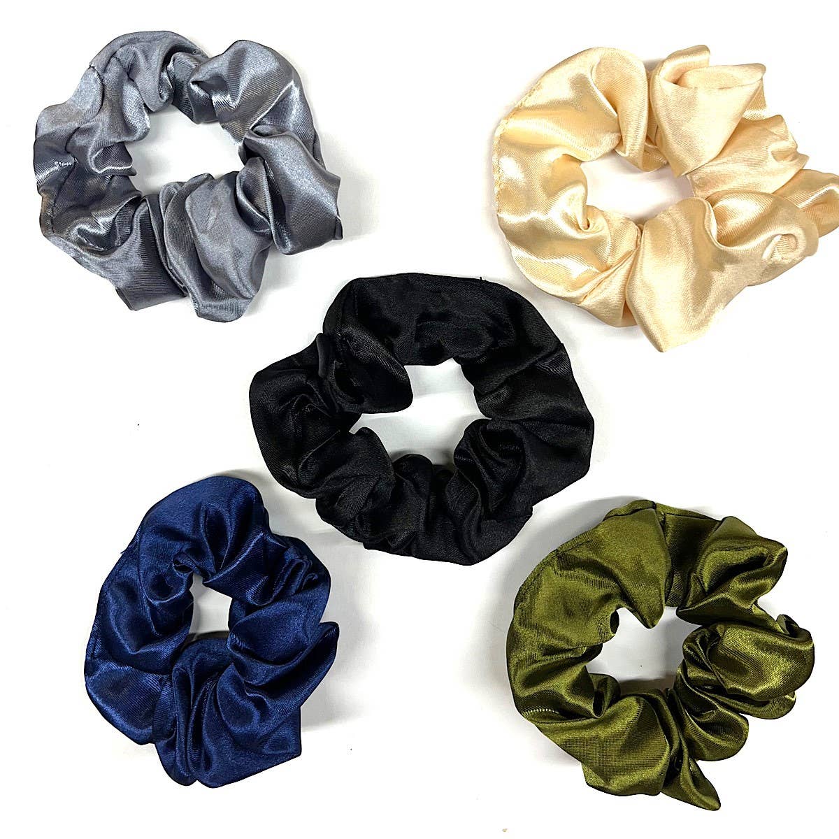 Morning Glamour - Wholesale Scrunchie - Women's - Gift Set 5PK Satin Hair Scrunchies - Satin Scrunchies16