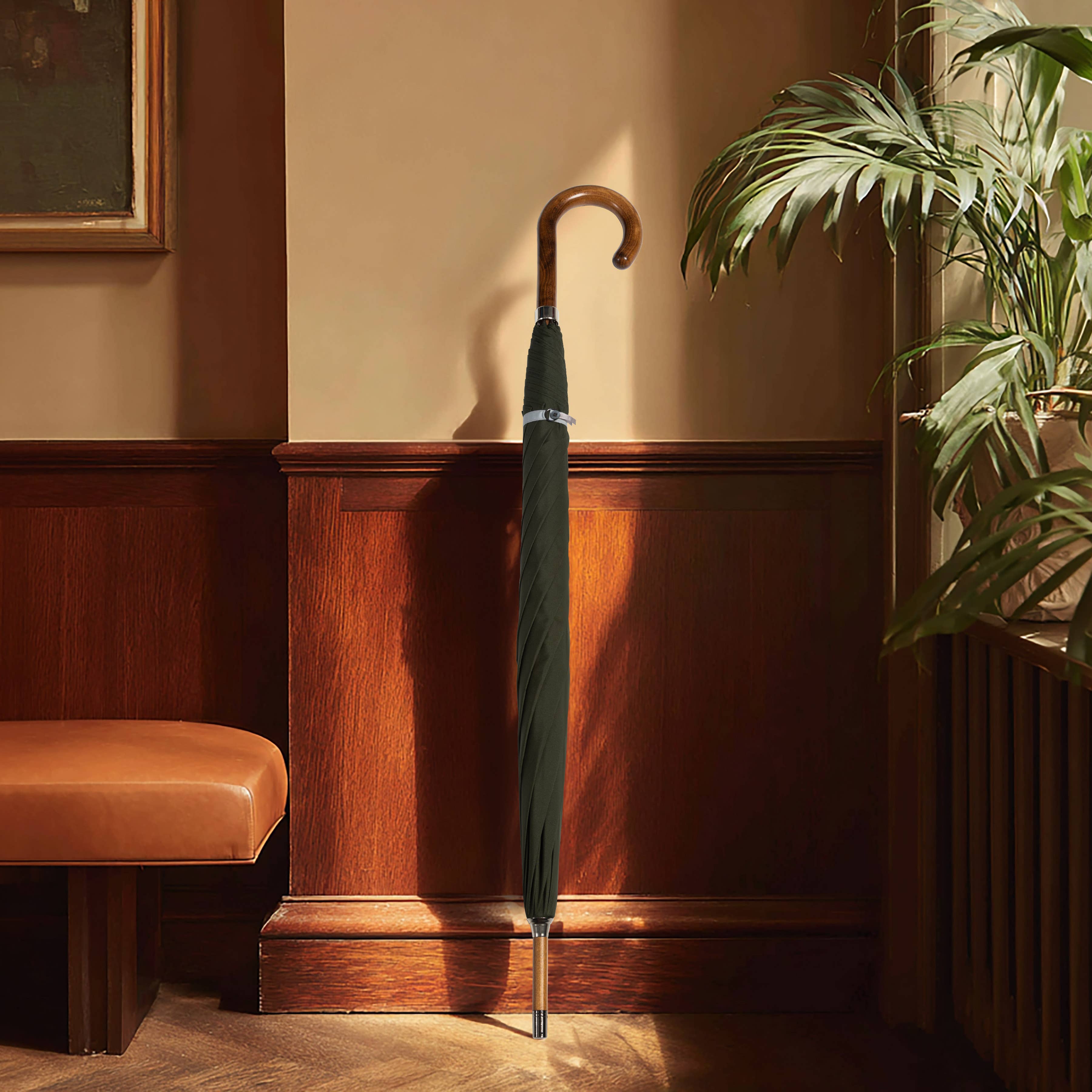 Heating & Plumbing London – wholesale Umbrella – Unisex – British Umbrella, Beech & Maple - Racing Green/Grey3