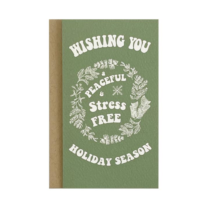 Mini Card Peaceful Holiday-Green for wholesale by drawn by water