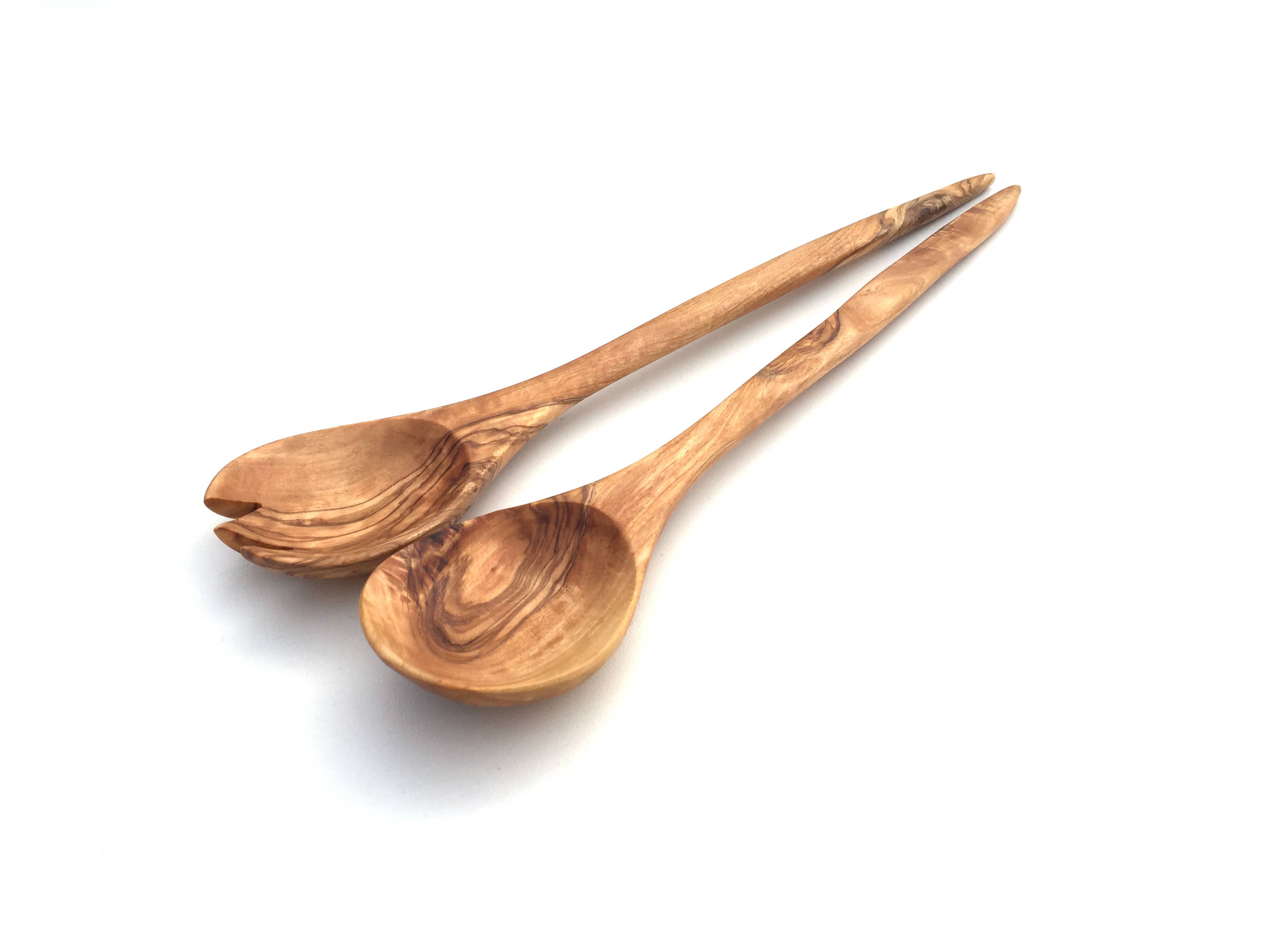 medina mood – wholesale Serveringsredskap – Set med 2 Barcelonasalladsbestick, 33 cm, salladsskedar i olivträ2