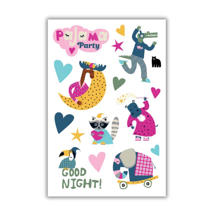 Pajama Party for wholesale by Four Bears Sticker Club