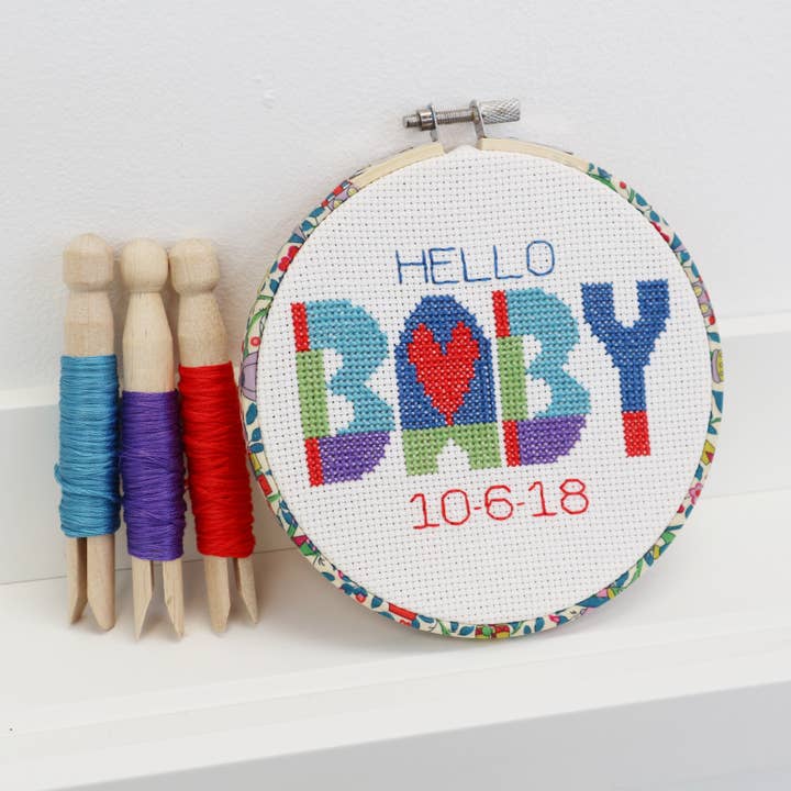 Stitchkits Crafts - Wholesale Embroidery/Cross Stitch Supplies - Baby, Embroidery Hoop Wall Hanging, Cross Stitch Kit1