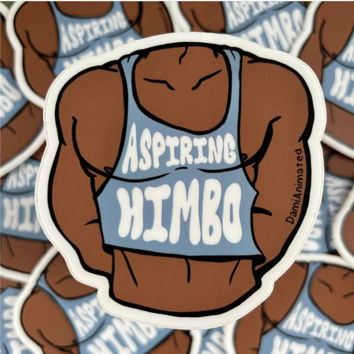 DamiAnimated - Wholesale Sticker - Aspiring Himbo | 3" Clear Waterproof Vinyl Crop Top Sticker