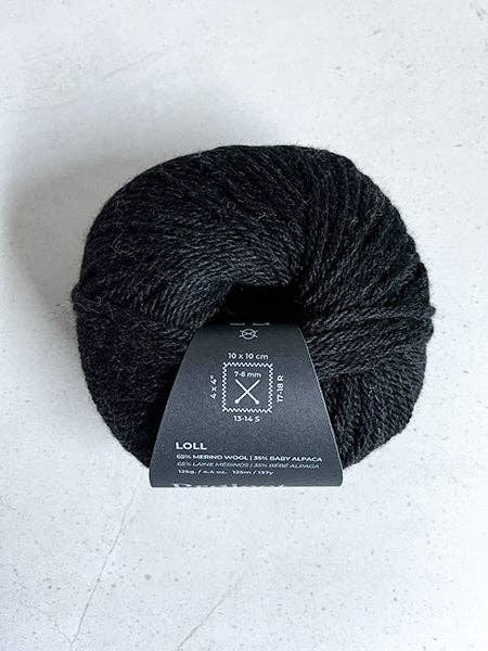 Project Weekend - Wholesale Yarn - LOLL, 100% NATURAL YARN BALL : BLACK HEATHER