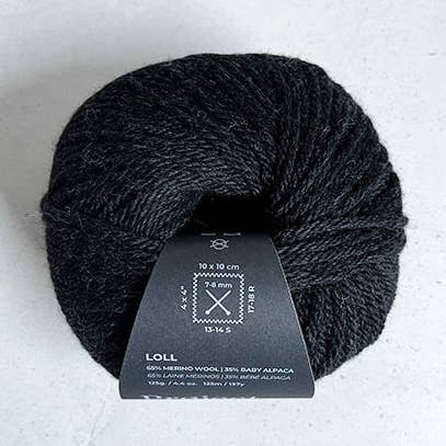 Project Weekend - Wholesale Yarn - LOLL, 100% NATURAL YARN BALL : BLACK HEATHER0