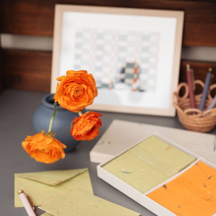 Sustainable Threads - Wholesale Stationery/Notecard Set - Notecards | Recycled Cotton | Different Strokes (set of 16)2