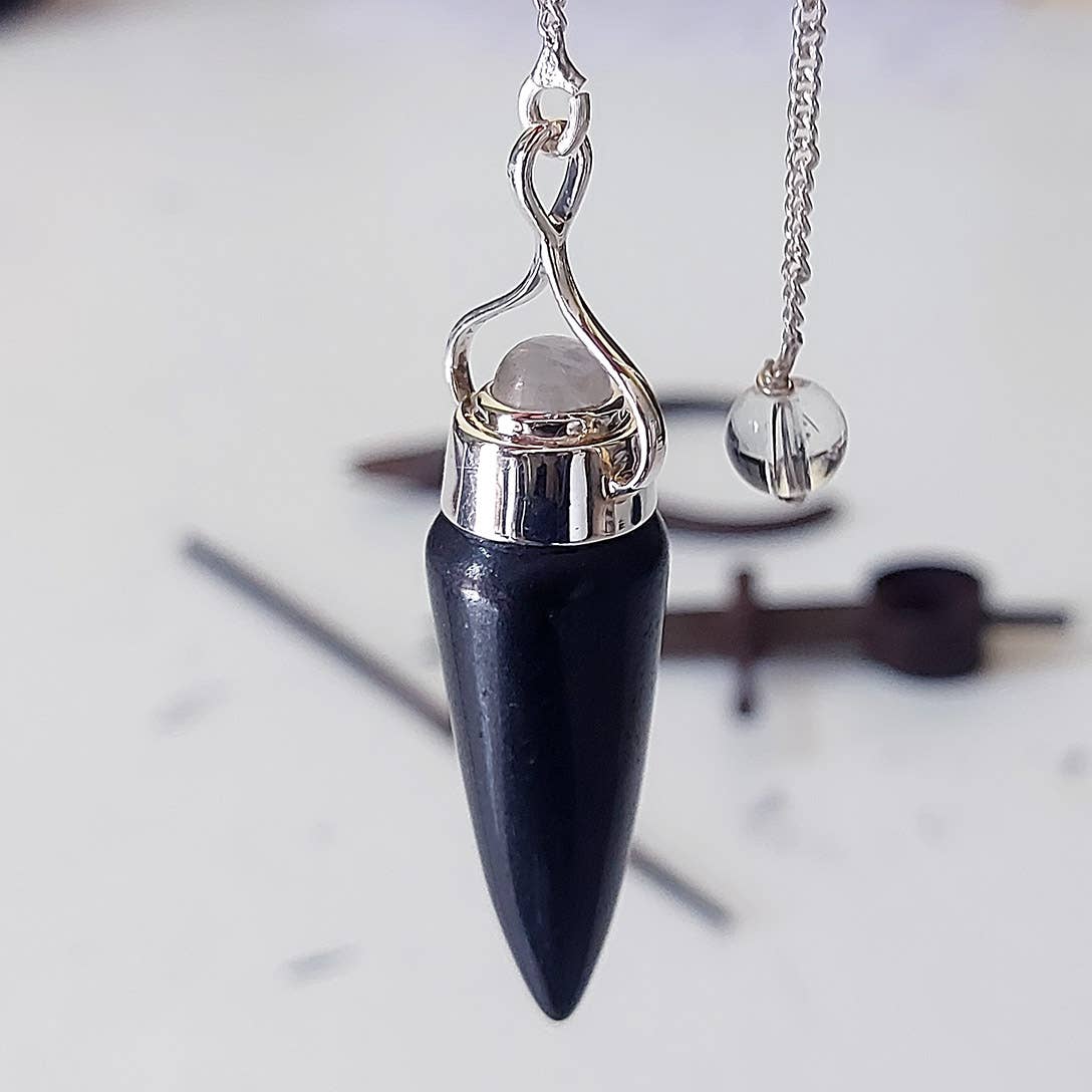 Crystal Earth Sterling - Wholesale Pendulum Board - Master Sterling Pendulum - Black Onyx & Moonstone1