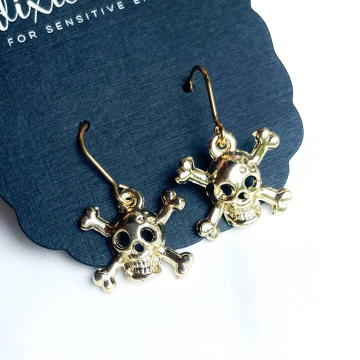 Dixie Bliss - Wholesale Dangle Earrings - Gilded Crossbones4