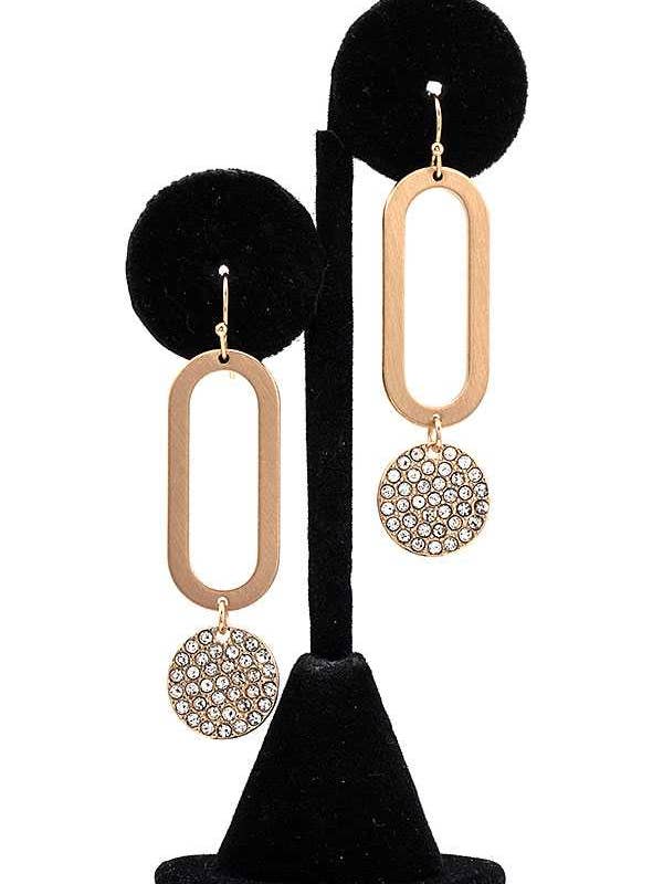 OVAL CUT OUT ROUND LINK DROP EARRING 638 for wholesale by anbfashion