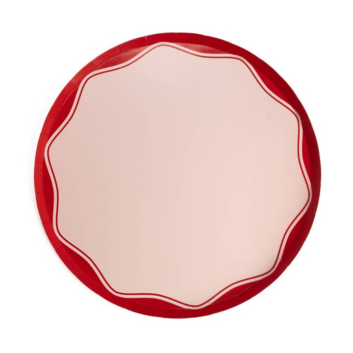 MCL24-DNP1- Piatti di Carta per Cena a Blocchi di Colore Rosso per la vendita all'ingrosso da parte di Gatherings by Curated Paperie