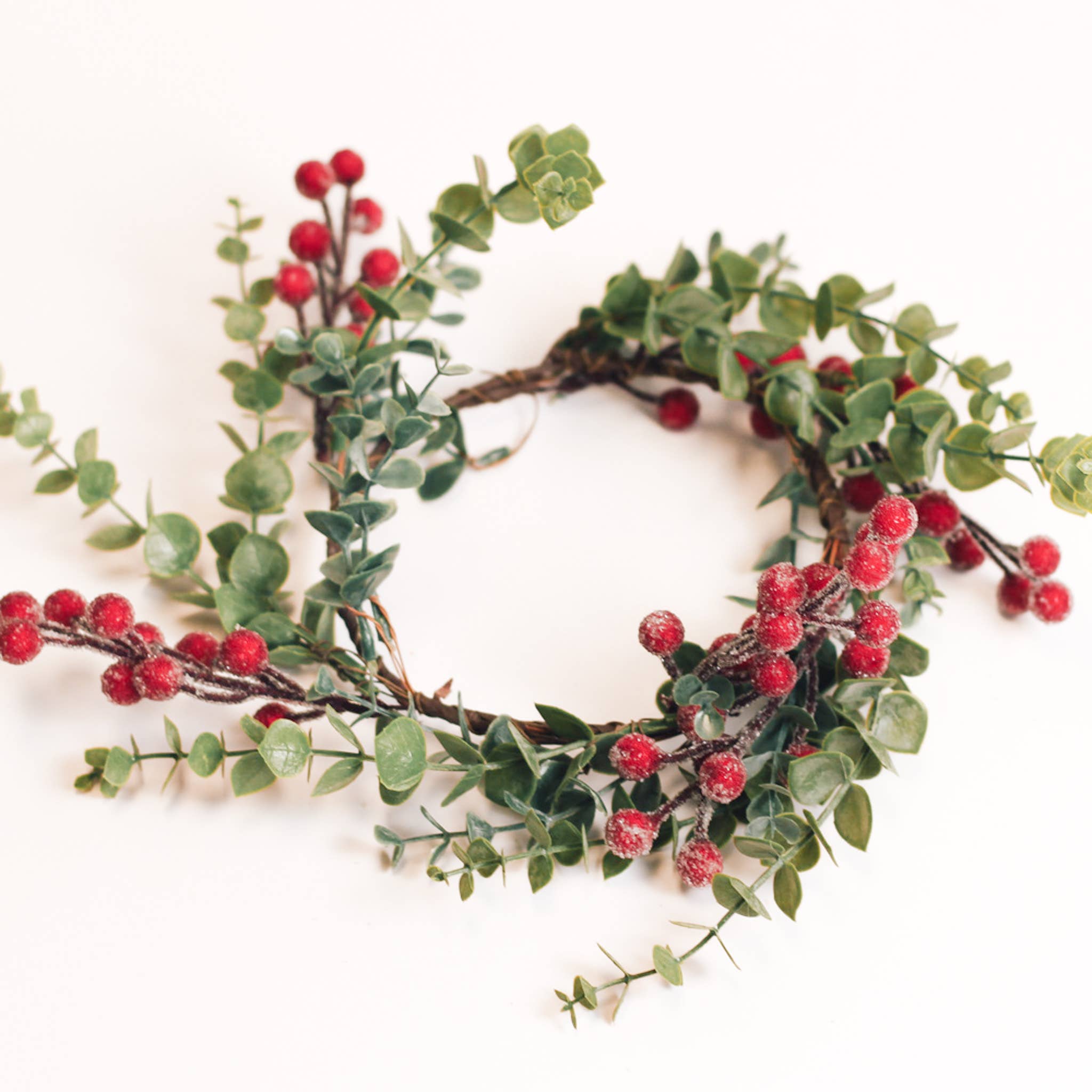 A Cheerful Giver - Wholesale Candle Holder - Iced Eucalyptus Berries Candle Ring0