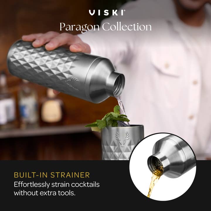 Viski - Wholesale Cocktail Shaker - Paragon Stainless Steel Cocktail Shaker in Platinum6