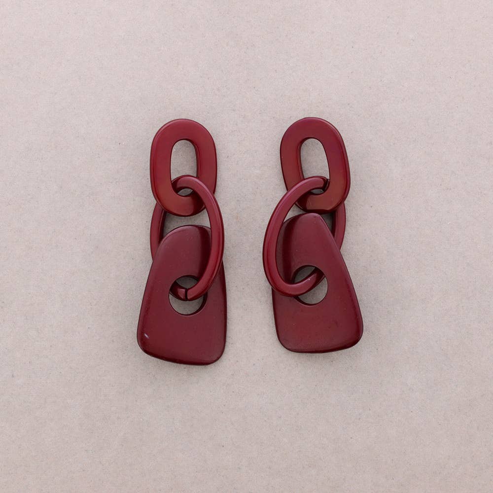 Sonata – wholesale Snap-smycken – Oregelbundna Länkörhängen i Harts5