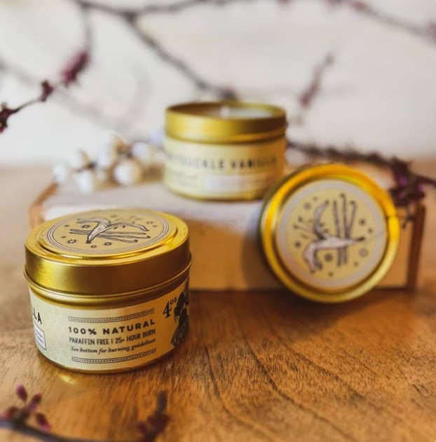 Messner Bee Farm - Wholesale Travel Candles - Honeysuckle Vanilla Bean 4oz. Candle - Paraffin free!2