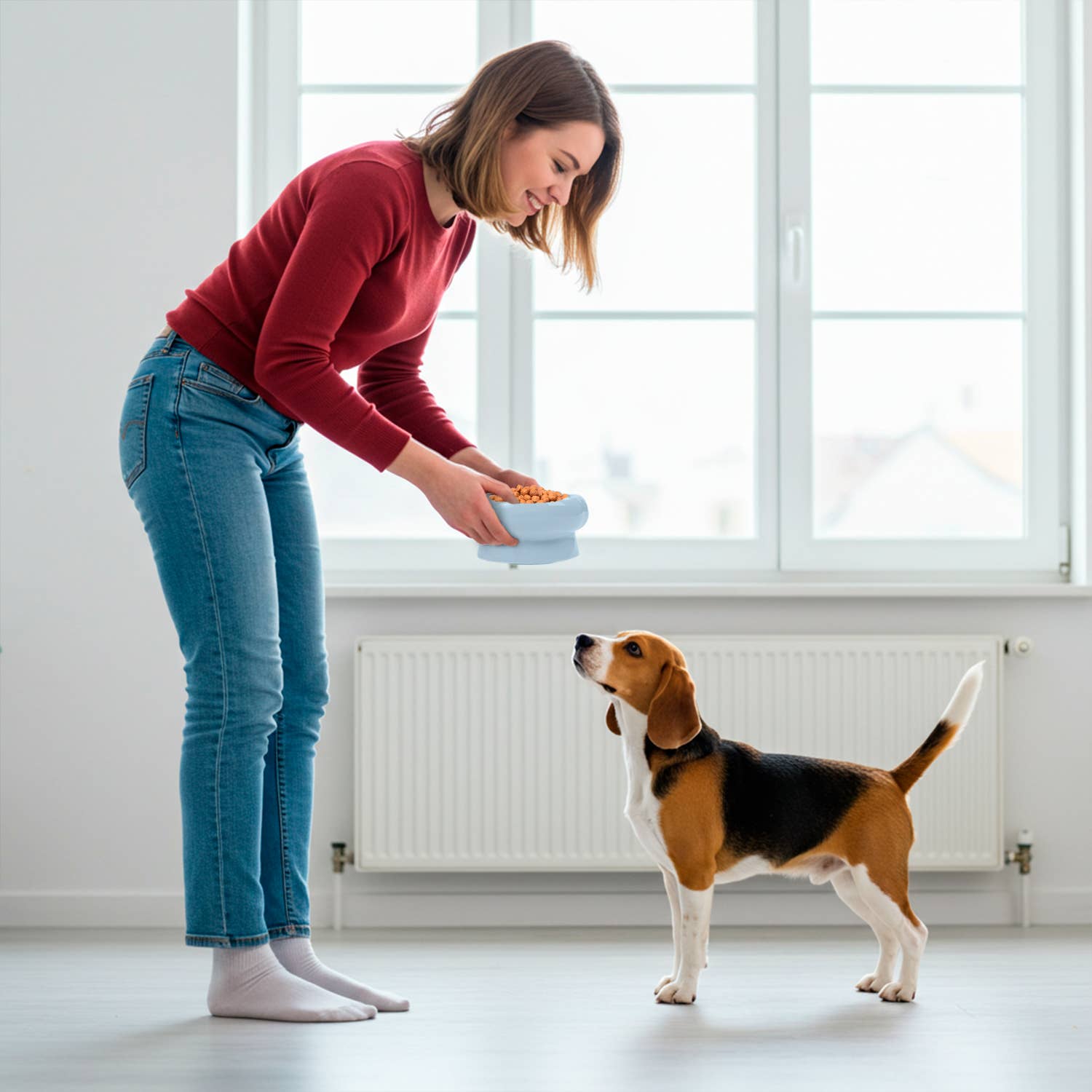 Precious Tails - Wholesale Pet Bowl - Cat/Dog - Abstract bubble Shaped Stoneware Elevated Pet Bowl11