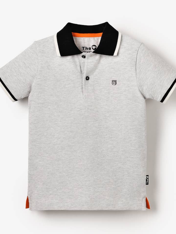 T-shirt polo biologique - Grey Marl pour la vente par The QT (UK)