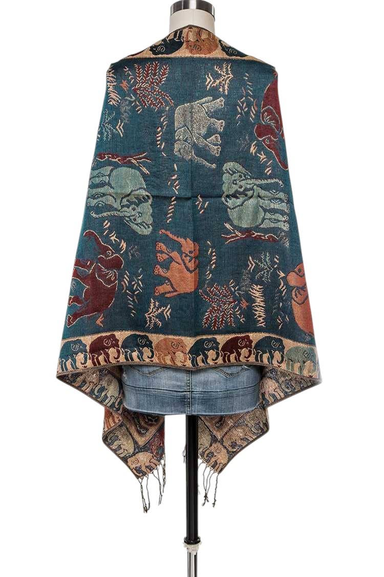 LA Jewelry Plaza - Wholesale Scarf - Women's - Elephant Jacquard Large Pashmina Scarf Set1