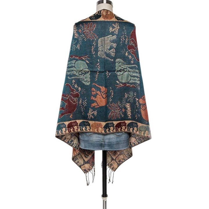 LA Jewelry Plaza - Wholesale Scarf – Women's - Elephant Jacquard Large Pashmina Scarf Set1