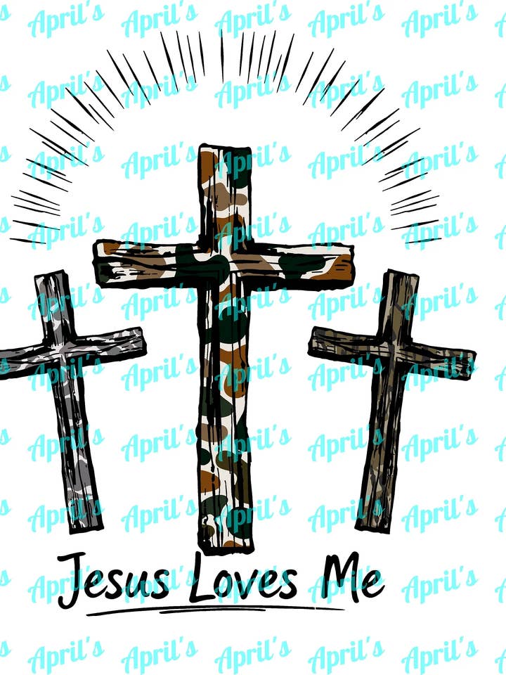 Transferência DTF Cruz de Camuflagem Cristã por atacado de Signs By Aprils LLC