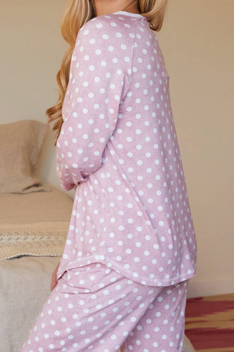 NINEXIS - Wholesale Sleepwear Set - Women's - CWSPJ033_COZY LONG SLEEVE HENLEY NECK PAJAMA SET9