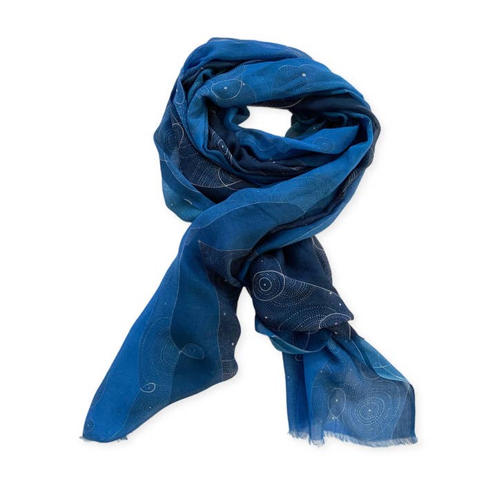 LOVELEEN®️ - Wholesale Scarf - Women's - 'Shining star of the Infinite galaxy' scarf (night sky)3