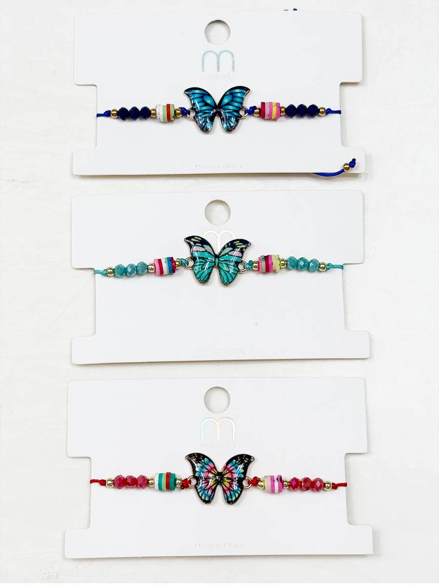MIX COLOR Butterfly String Adjustable Bracelet  for wholesale on Faire0